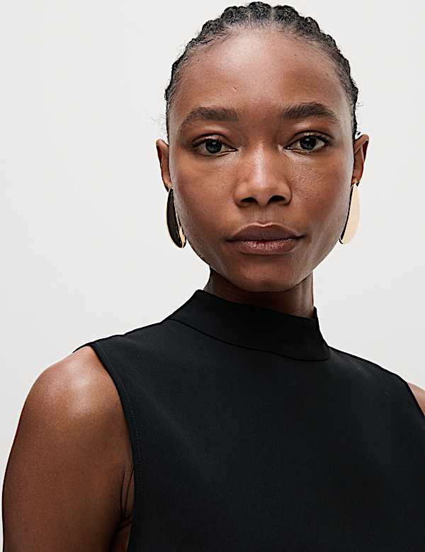 High Neck Mini Shift Dress - EE