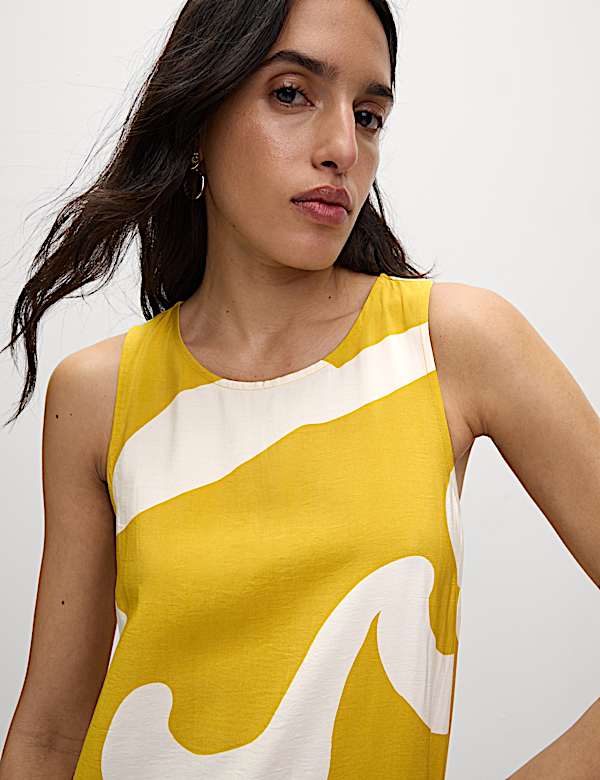 Printed Midaxi Drop Waist Dress - CZ