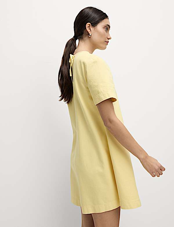 Robe ample mini en denim 100 % coton - LU