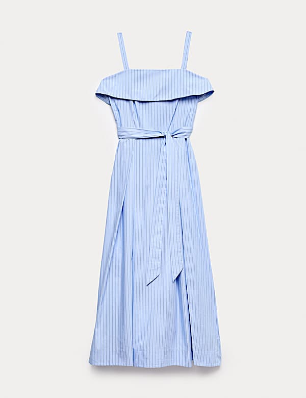 Pure Cotton Striped Midi Cami Dress - DK