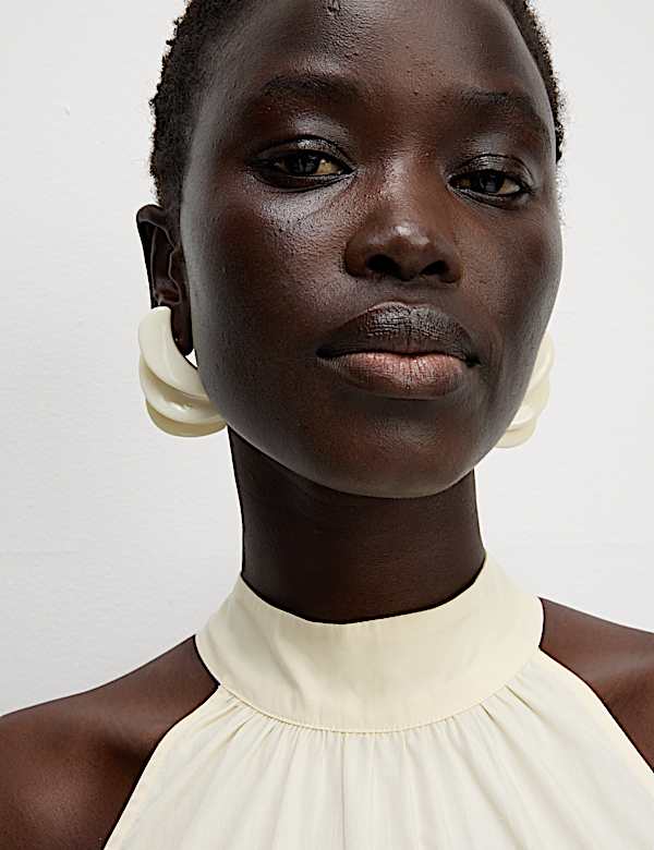 Pure Cotton Midaxi Tiered Dress