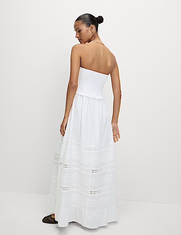 Pure Cotton Bandeau Maxi Waisted Dress - CZ