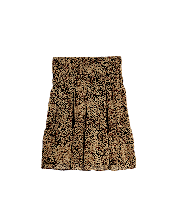 Chiffon Animal Print Mini Skater Skirt