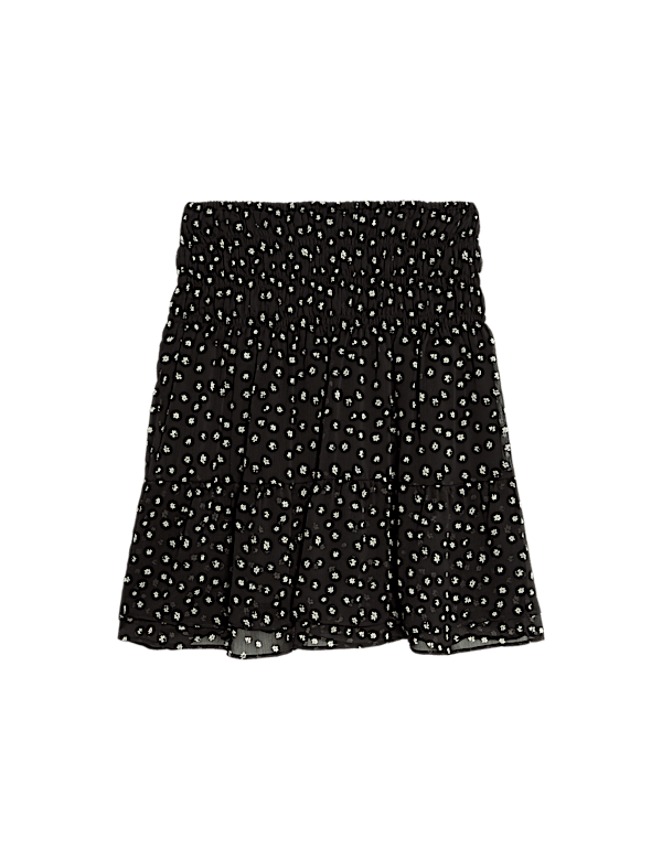 Chiffon Animal Print Mini Skater Skirt