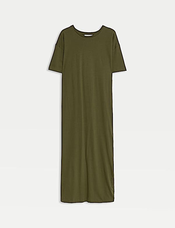 Pure Cotton Midi Relaxed T-Shirt Dress - CA