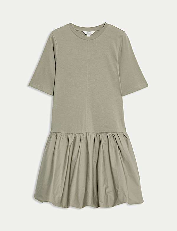 Pure Cotton Mini Drop Waist Dress - IL
