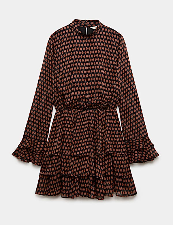 Chiffon Geometric Mini Waisted Dress - MX