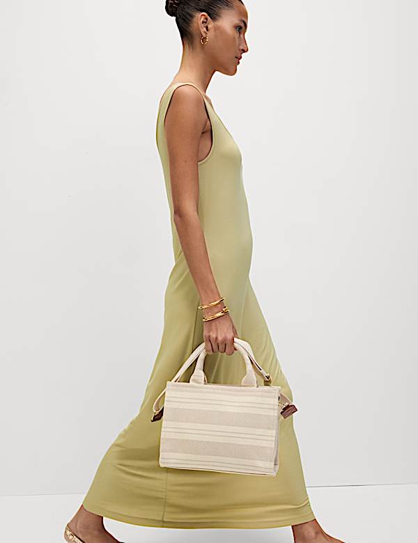 Jersey Scoop Neck Midi Column Dress - FR