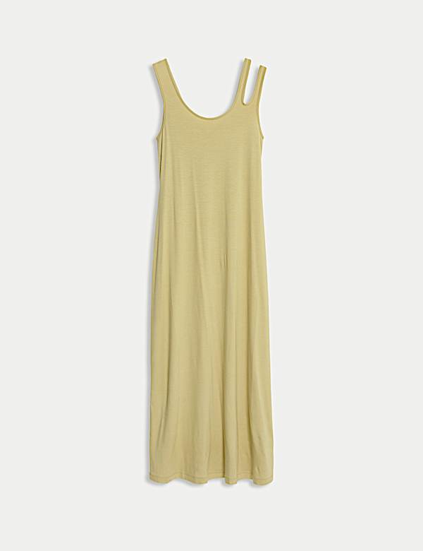 Jersey Scoop Neck Midi Column Dress - FR