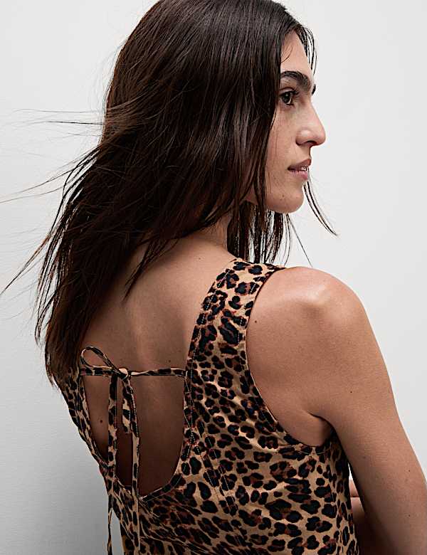Pure Cotton Animal Print Mini Shift Dress - LT