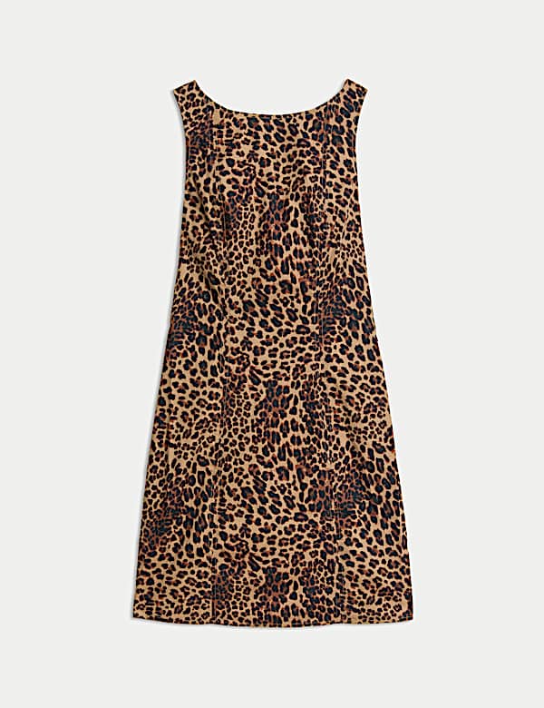 שמלה רב-עונתית באורך מיני מכותנה טהורה עם הדפס חיות - IL