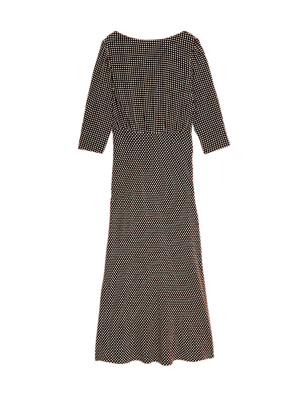 Round Neck Spot Print Midaxi Tea Dress