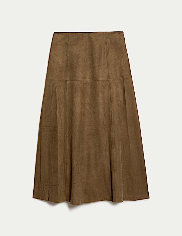 Suedette Midaxi A-Line Skirt - GR