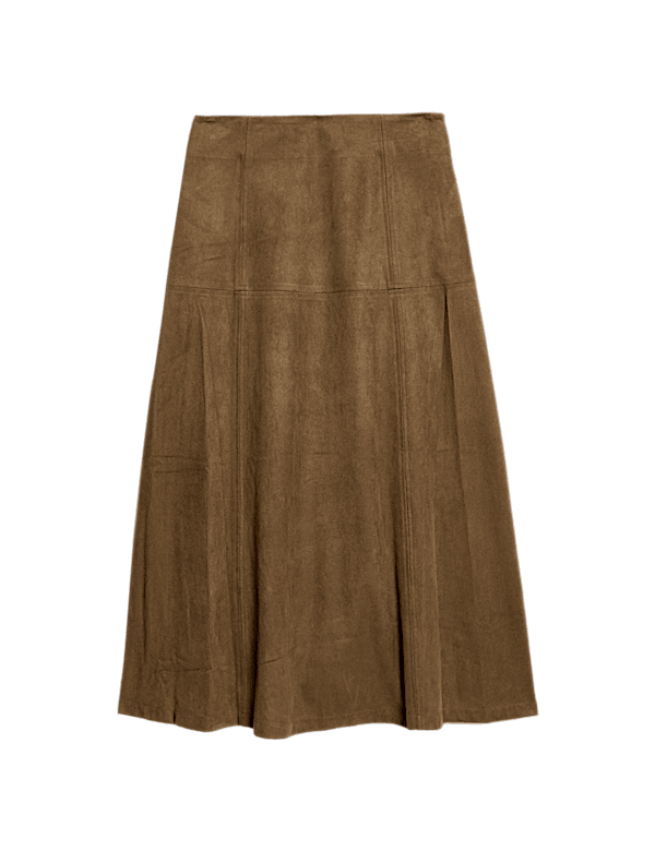 Suedette Midaxi A-Line Skirt