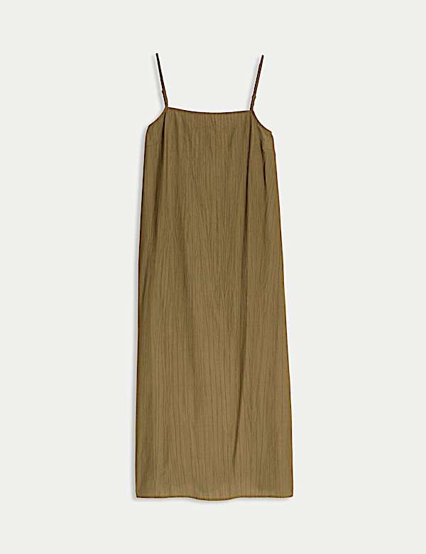 Gaun Santai Kamisol Midi Bertali Bertekstur - ID