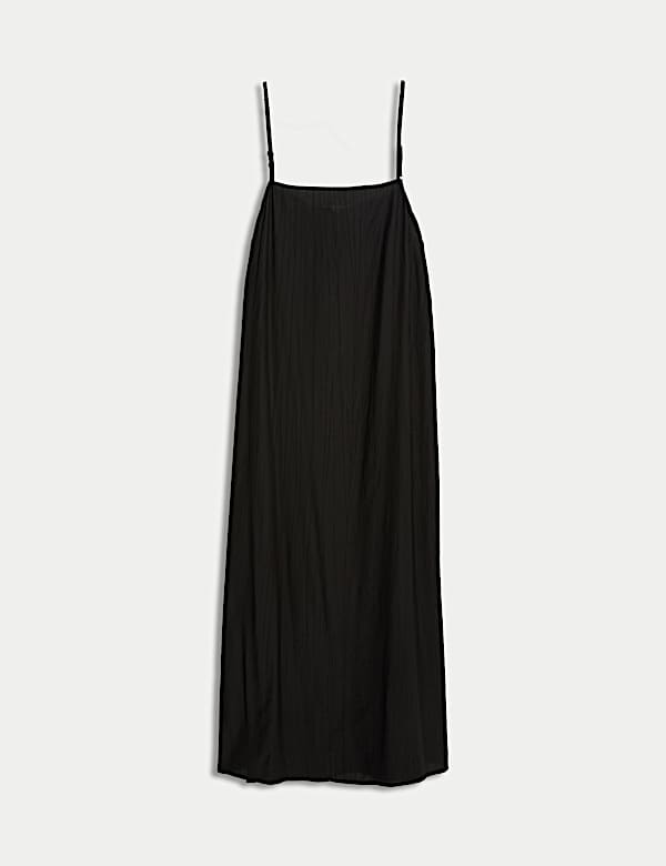 Textured Strappy Midi Cami Relaxed Dress - JE