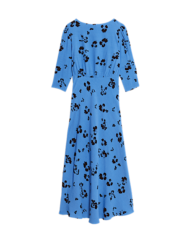 Floral Round Neck Midaxi Tea Dress