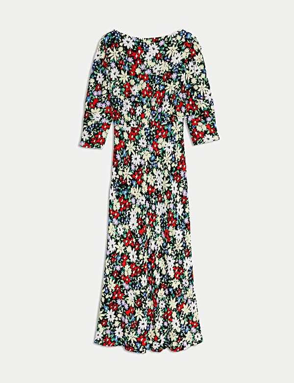 Floral Round Neck Midaxi Tea Dress - SE