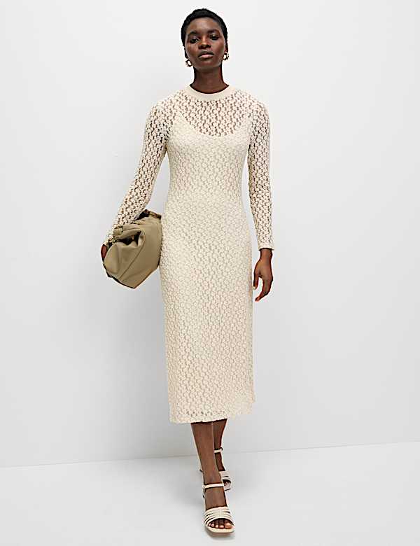 Lace Midaxi Column Dress | IVORY | Dresses | M&S JE