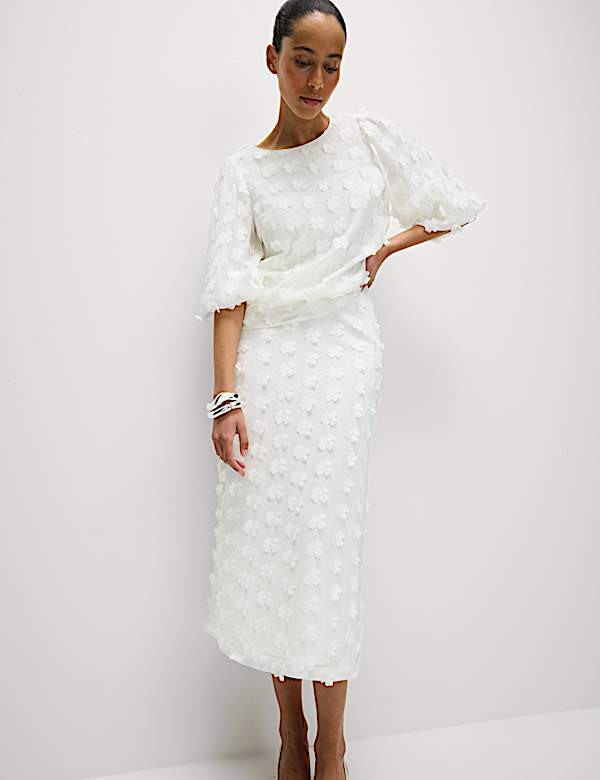 Embellished Midaxi Column Skirt