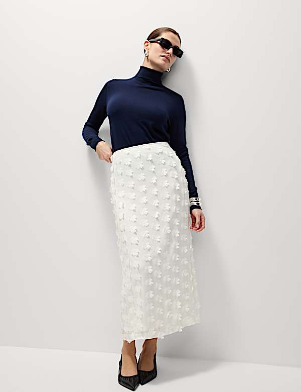 Embellished Midaxi Column Skirt