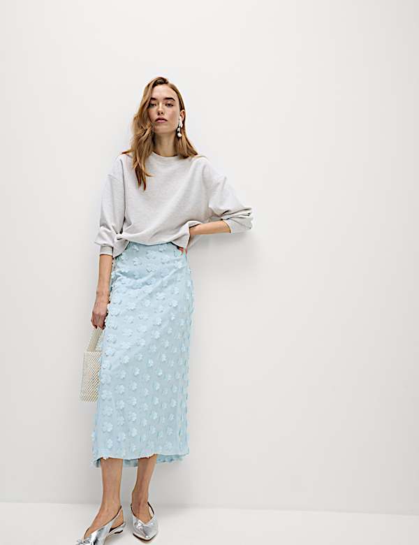 Mini Jupe Femme M&S Taille 10 - Polyester Et Laine - Bleu - Fermeture à Lien - Occasion