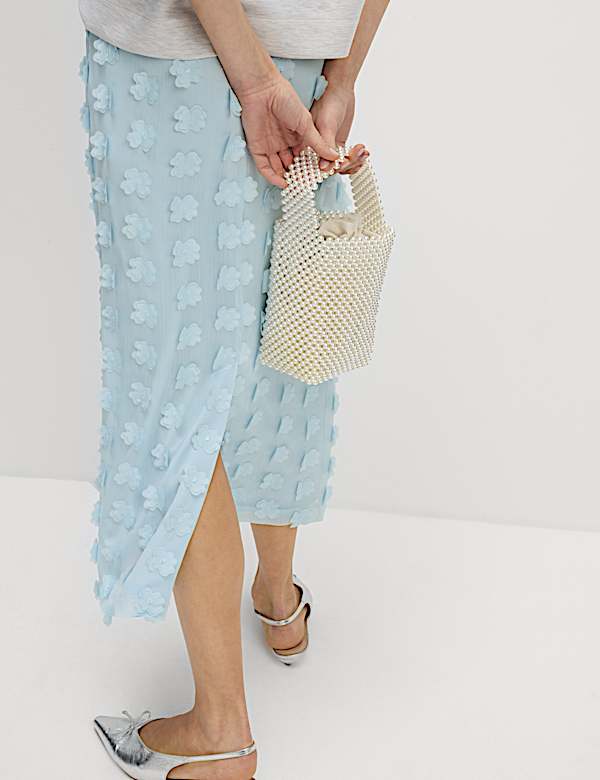 Embellished Midaxi Column Skirt - US