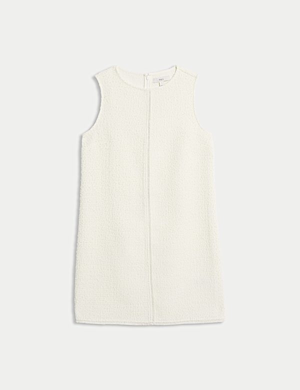 Textured Mini Shift Dress with Wool - GR