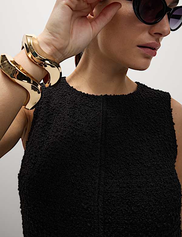 Robe tube mini textur&eacute;e avec laine - LU