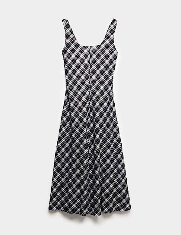 Pure Cotton Checked Midi Cami Dress - BN