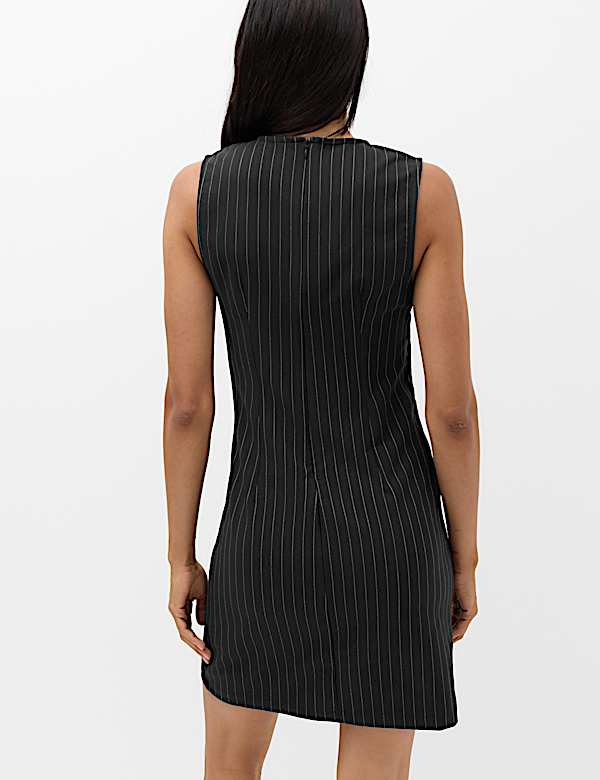 Pinstripe Mini Shift Dress - MV