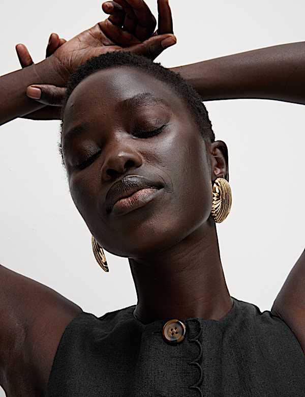 Mini-robe tube boutonn&eacute;e en lin m&eacute;lang&eacute; - FR