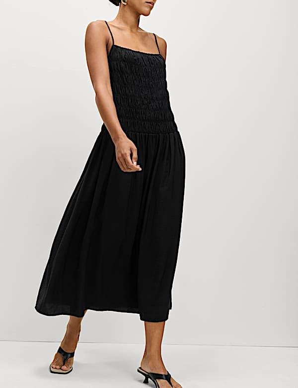 Square Neck Strappy Midaxi Slip Dress - US