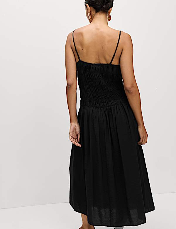 Square Neck Strappy Midaxi Slip Dress - US