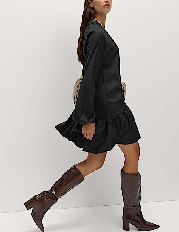 Funnel Neck Mini Smock Dress - BN