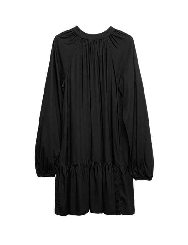 Funnel Neck Mini Smock Dress