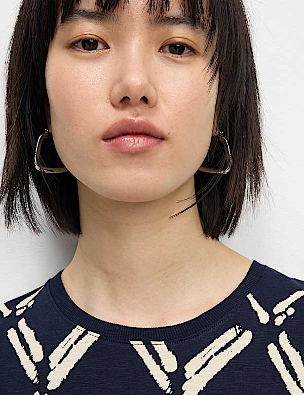 Pure Cotton Printed Mini T-Shirt Dress
