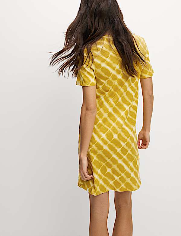 Pure Cotton Printed Mini T-Shirt Dress
