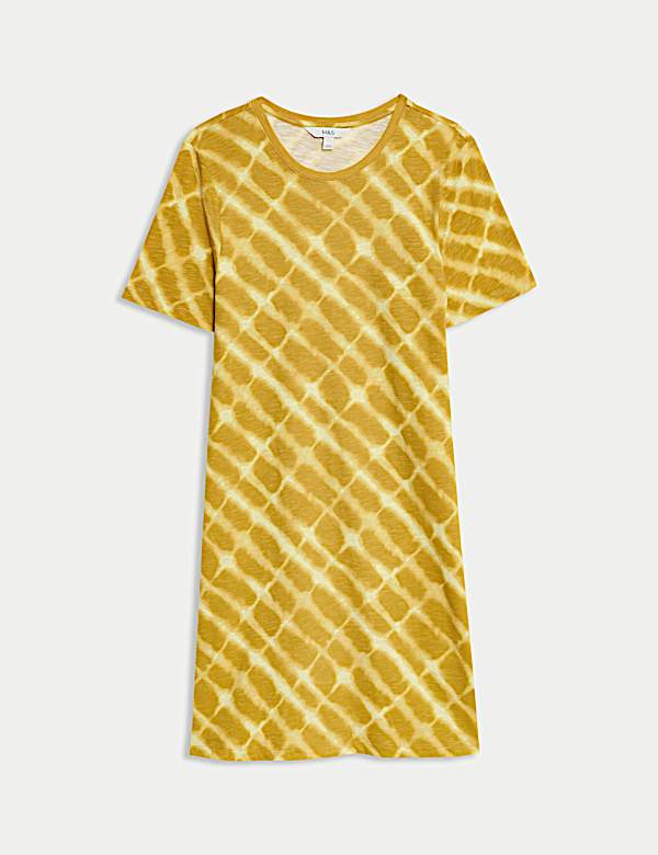 Pure Cotton Printed Mini T-Shirt Dress - AL