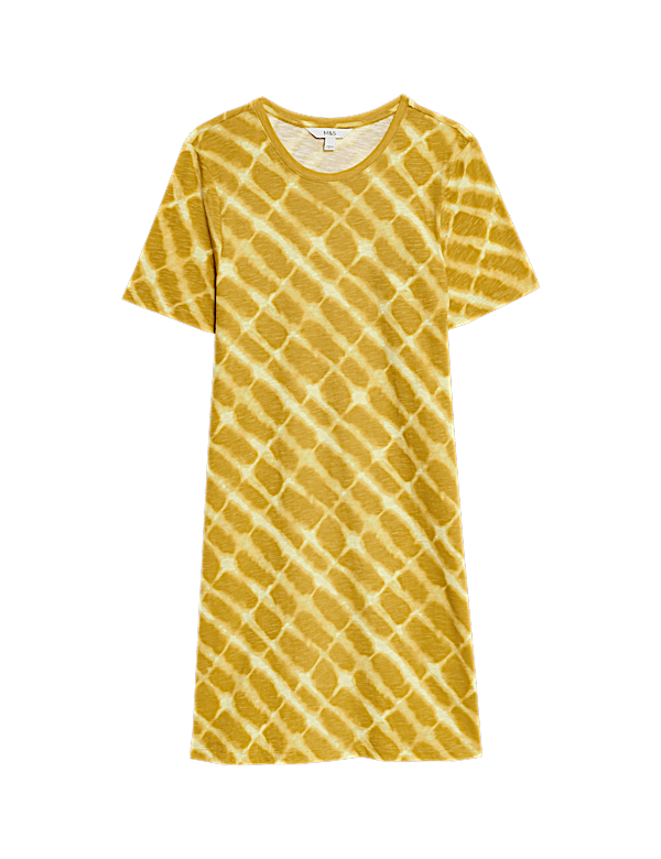 Pure Cotton Printed Mini T-Shirt Dress