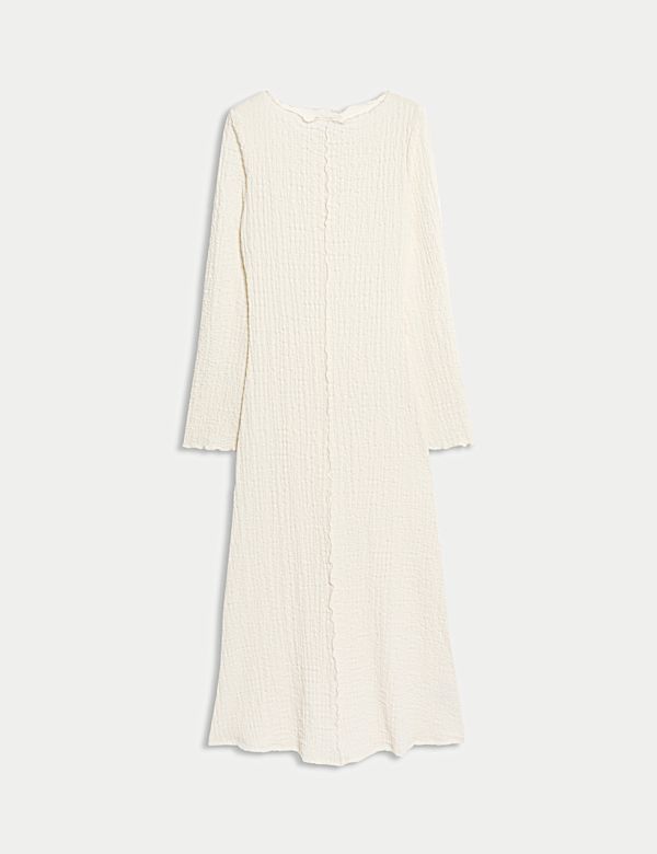 שמלת סקייטר באורך מידי מבד ג'רסי בטקסטורה - IL