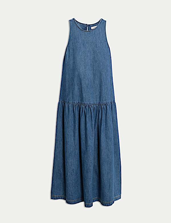 Denim Midaxi Drop Waist Dress - IL
