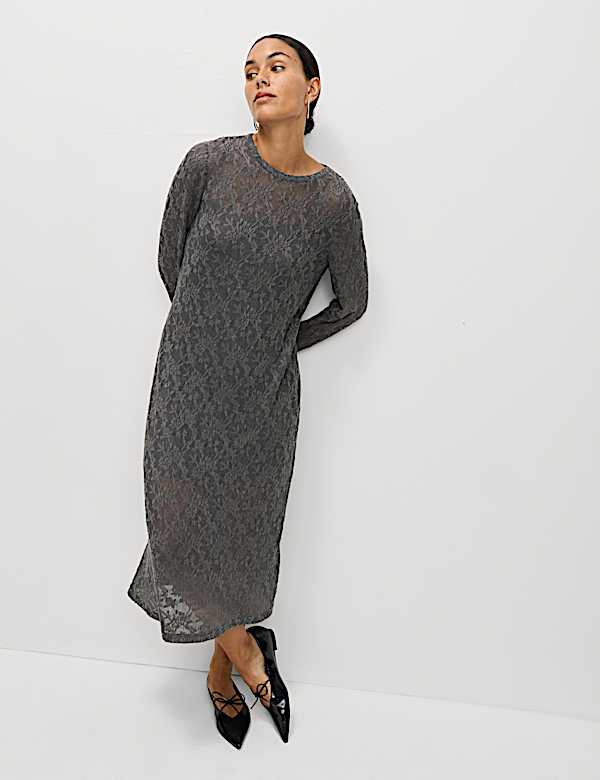 Jersey Jacquard Midi Column Dress - CA