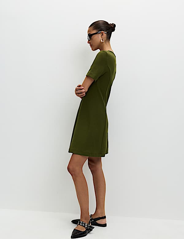 Cotton Rich Jersey Mini Skater Dress - US
