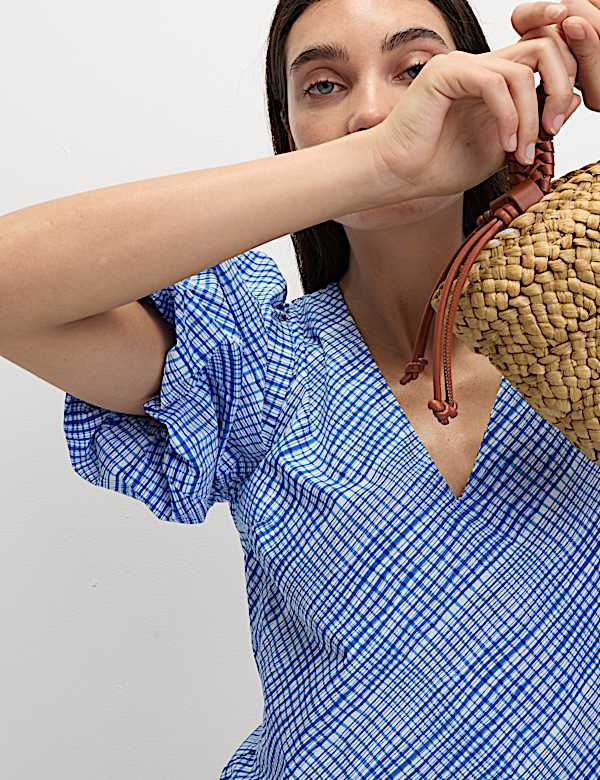 Pure Cotton Midi Relaxed Tiered Dress