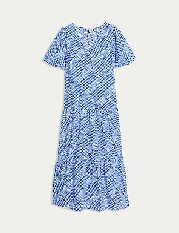 שמלת שכבות באורך מידי מכותנה טהורה בגזרה נינוחה - IL