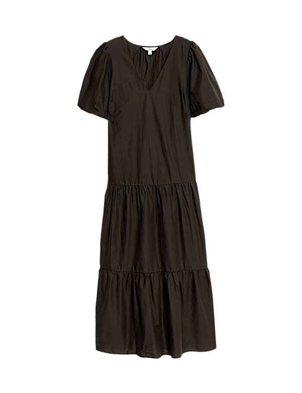 Pure Cotton Midi Tiered Dress