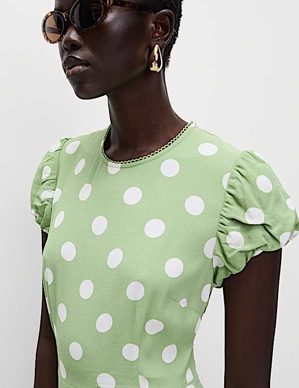 Polka Dot Midaxi Tea Dress - JE