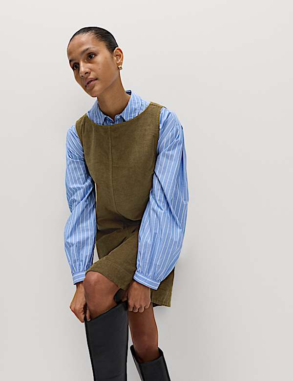 Cotton Rich Cord Mini Shift Dress