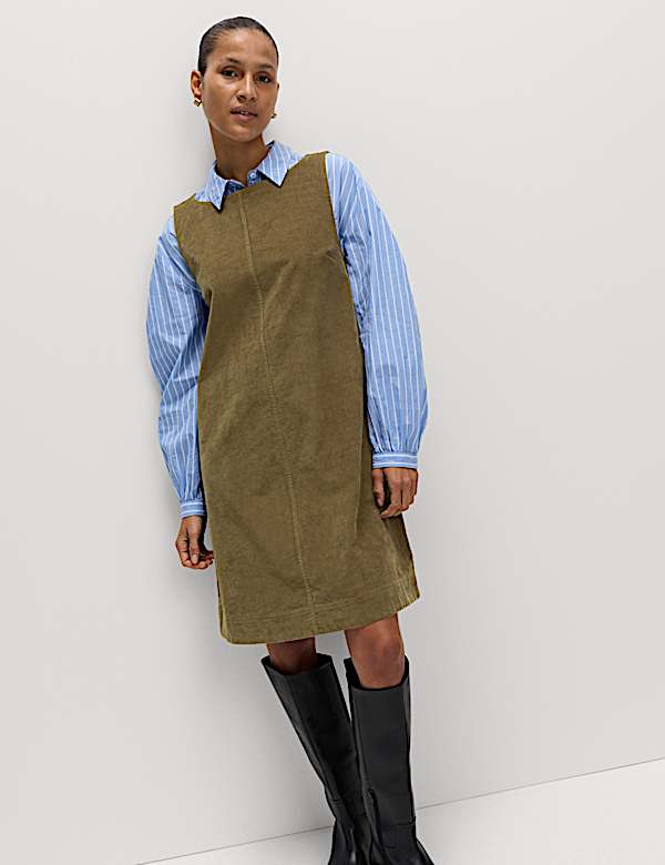 Cotton Rich Cord Mini Shift Dress